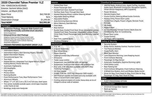 2020 Chevrolet Tahoe Premier