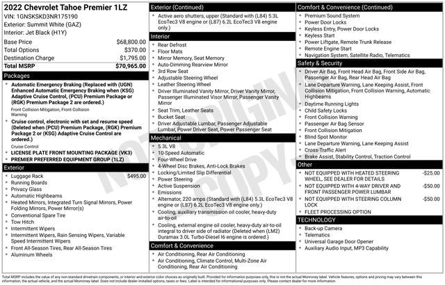 2022 Chevrolet Tahoe Premier