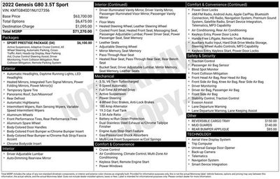 2022 Genesis G80 3.5T