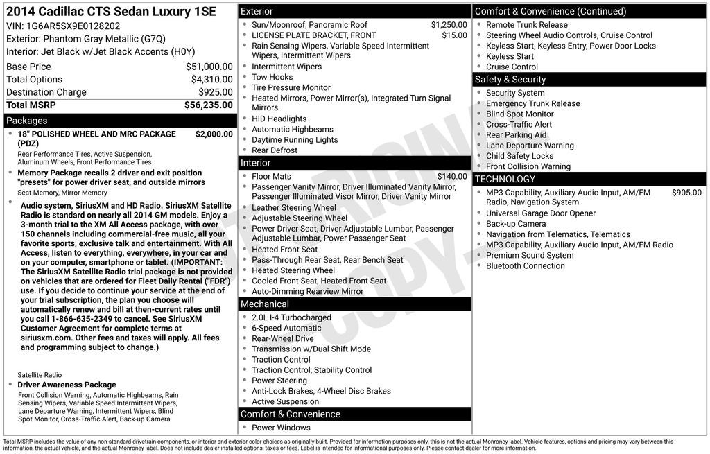 2014 Cadillac CTS 2.0L Turbo Luxury