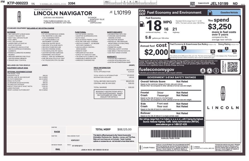 2018 Lincoln Navigator Reserve