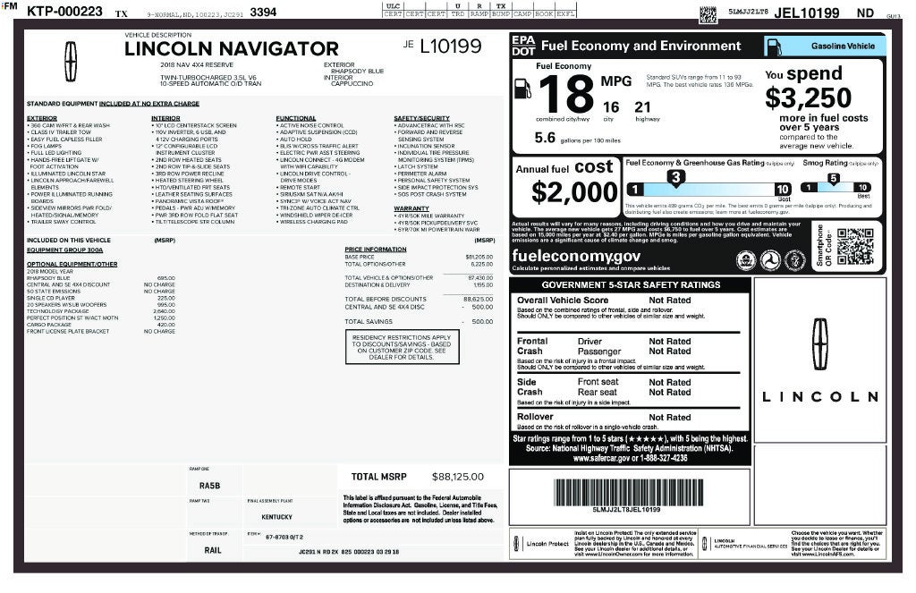 2018 Lincoln Navigator Reserve