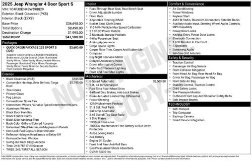 2025 Jeep Wrangler Sport S