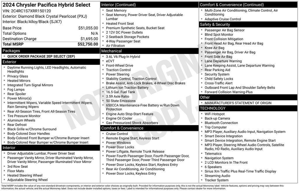 2024 Chrysler Pacifica Hybrid Select