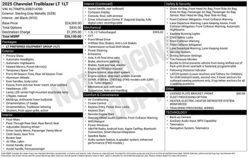 2025 Chevrolet TrailBlazer LT
