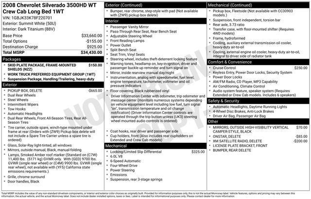 2008 Chevrolet Silverado 3500HD Work Truck