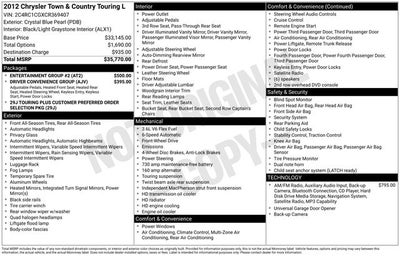 2012 Chrysler Town & Country Touring-L