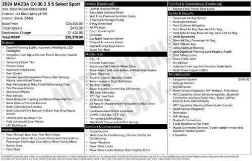 2024 Mazda Mazda CX-30 2.5 S Select Sport