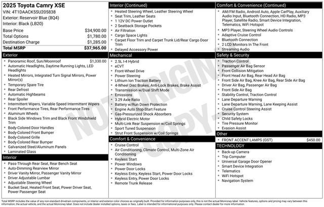 2025 Toyota Camry XSE