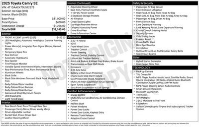 2025 Toyota Camry Base