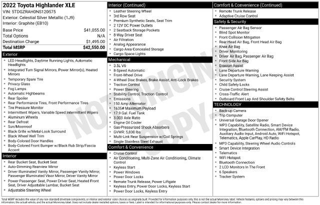 2022 Toyota Highlander XLE