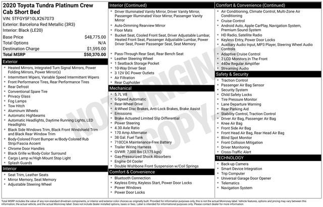 2020 Toyota Tundra Platinum