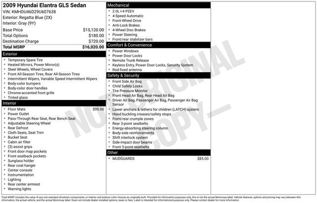 2009 Hyundai Elantra GLS