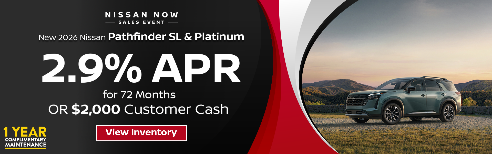 Get 2.9% APR for 72 months or $2,000 Customer Cash on a 2026