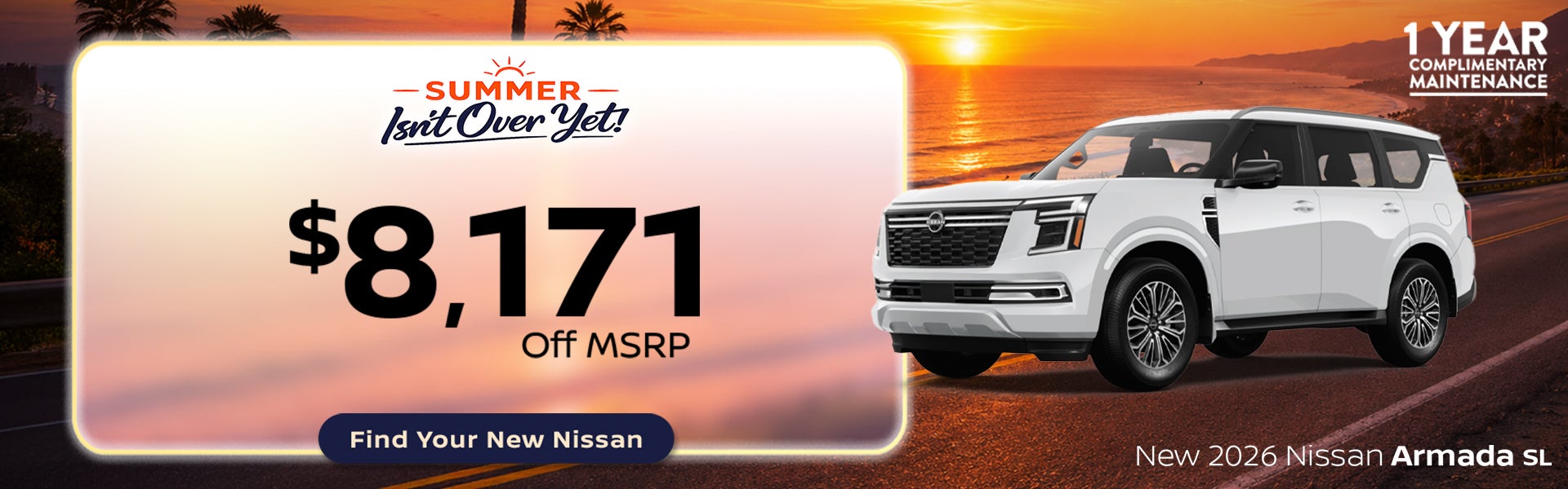 Save $8,171 off MSRP on a New 2026 Nissan Armada SL at All S