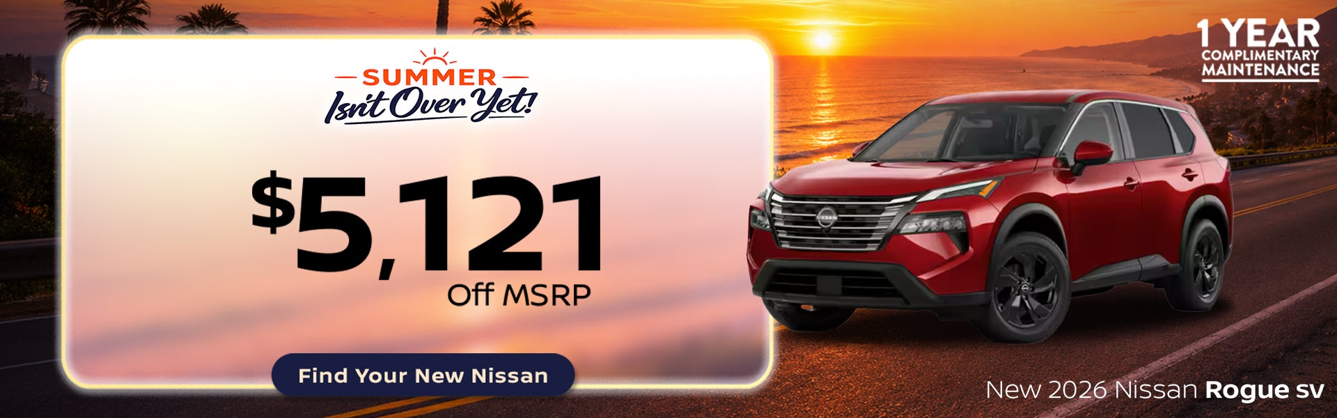 Save $5,121 off MSRP on a New 2026 Nissan Rogue SV at All St
