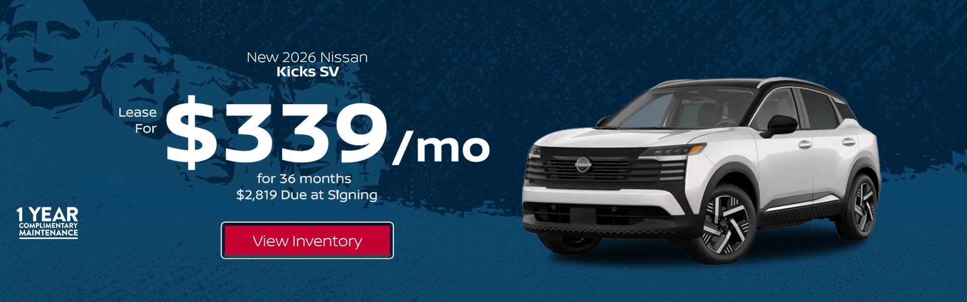 Lease a New 2026 Nissan Kicks SV for $339/month at All Star 