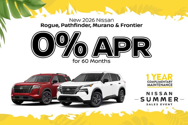 New 2026 Nissan Rogue, Pathfinder, Murano & Frontier