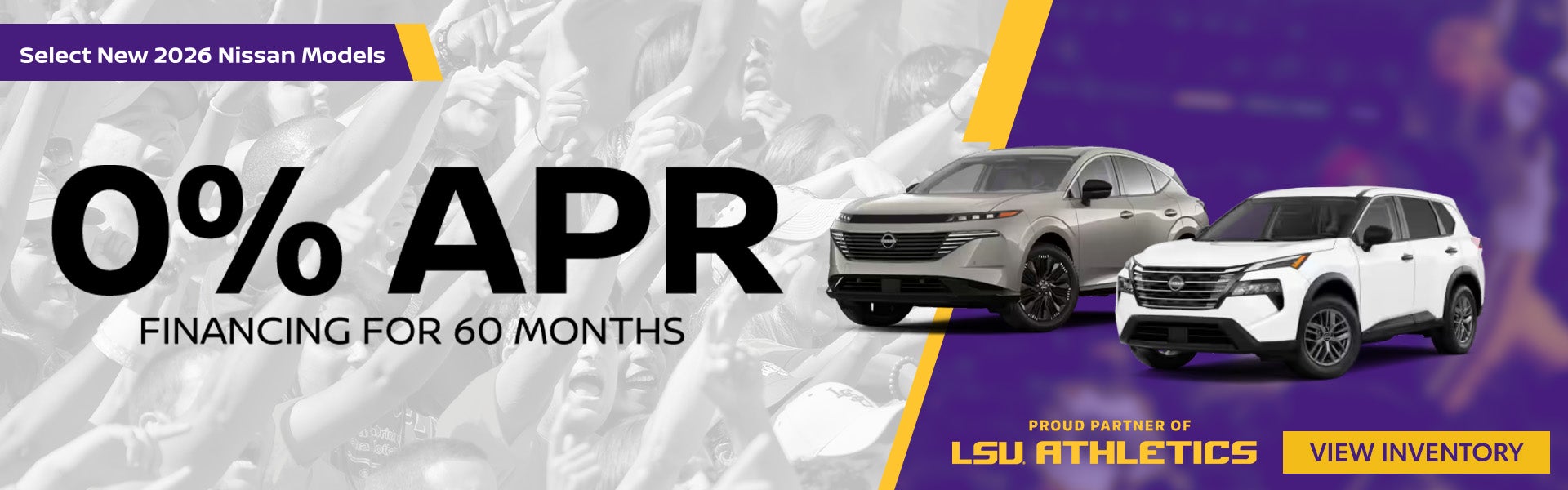 Get 0% APR financing for 60 months on select new 2026 models