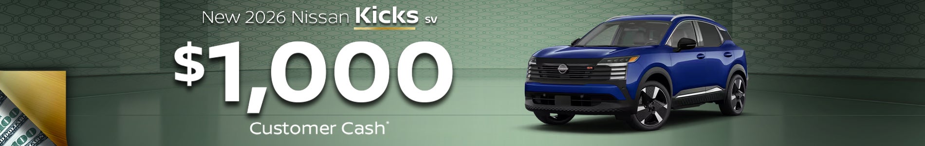 Save $1,000 on a New 2026 Nissan Kicks SV at All Star Nissan