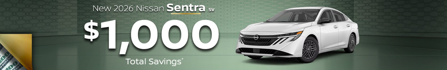 Save $1,000 on a New 2026 Nissan Sentra SV at All Star Nissan